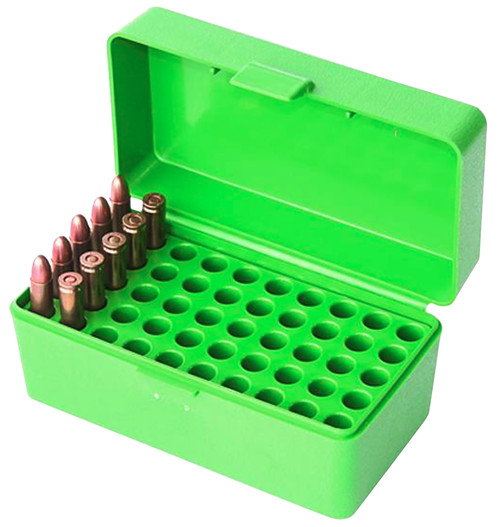 MTM Case-Gard 22HORN10 50rd Flip-Top Rifle Ammo Box 22 Hornet Green