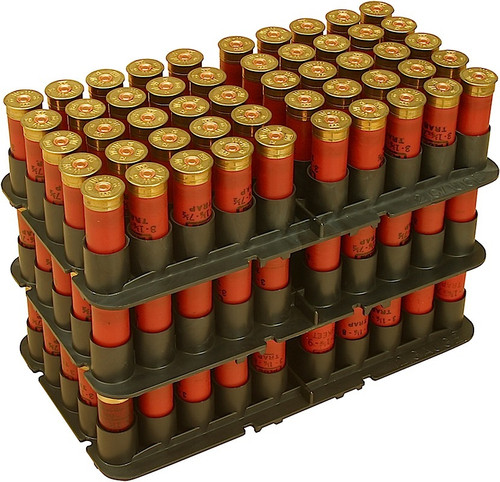 MTM ST1240 12 Gauge Shotshell Storage Tray 50 Rounds Black Polypropylene