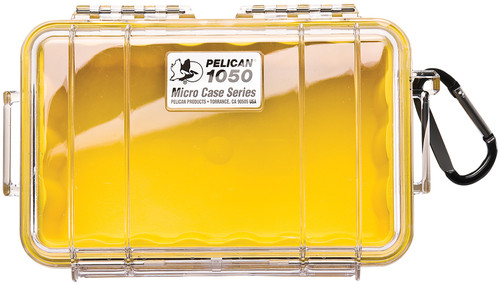 Pelican 1050027100 Micro Case Yellow/Clear Polycarbonate 7.99" Long