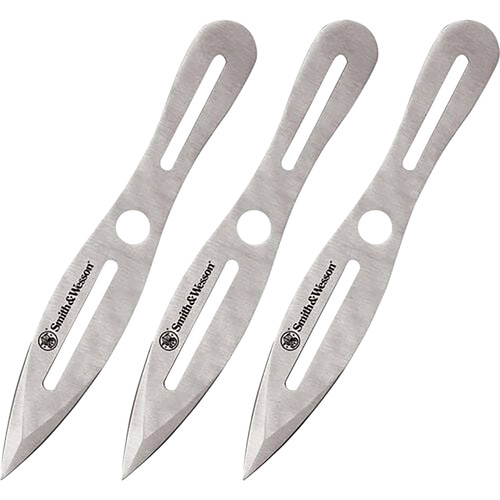Smith & Wesson Knives SWTK10CP 10" OAL Bullseye Throwing Knife Set Dual Edge Spear Point 2Cr13MoV SS Blade 3 Pack