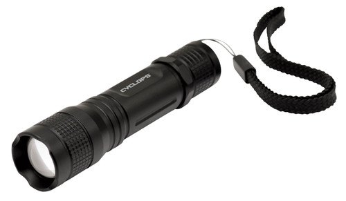 Cyclops TF-150 Compact Tactical Flashlight 150 Lumens CREE LED Spot Flood Beam Black Aluminum Body