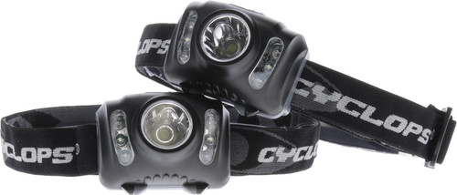 Cyclops Headlamp 210 Lumens White Red Green LED Black Rugged Weather Resistant Housing 2 Pack