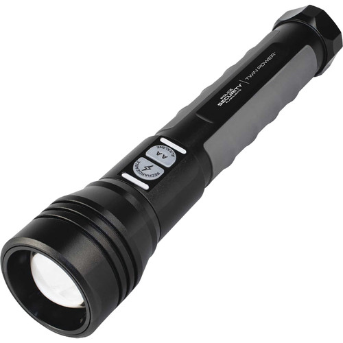 Lb Marketing 97715 Twin Power Dual-Power Flashlight Black 2000 Lumens White LED with Backup Alkaline