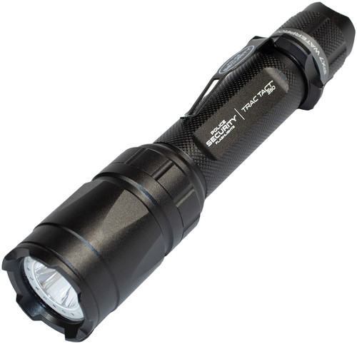 Police Security 97999 Trac Tact 2AA Black LED Flashlight 105/350 Lumens White LED