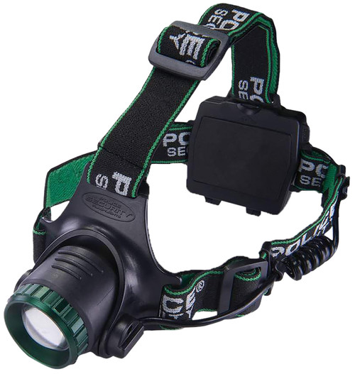 Police Security 98730 Blackout-R Black LED Headlamp 280/1000 Lumens Rechargeable