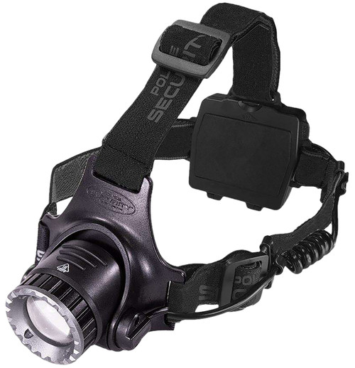 Police Security 97745 Black Aluminum LED Headlamp 470 Lumens Long Throw 500m Range