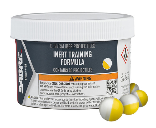 Sabre SPINERT35 Training Practice Projectiles White/Yellow Pack of 35