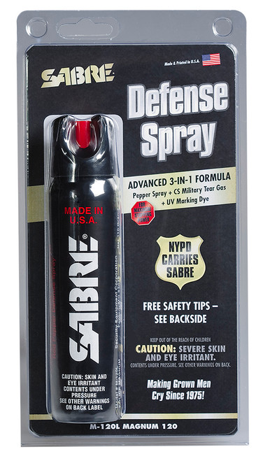 Sabre M120L Magnum Defense Pepper Spray 4.36 oz with UV Dye 8-10 ft Range