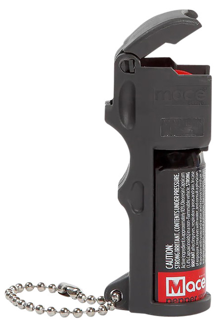 Mace 80745 Compact Pocket Pepper Spray with Keychain OC Black 10 ft Range