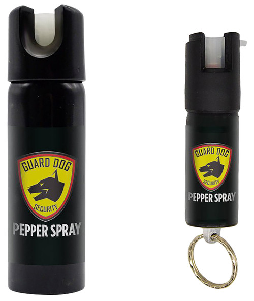 Guard Dog Security PSGDHA OC Pepper Spray 2-Pack 3 oz and 0.5 oz with UV Dye Keychain 16 ft Range