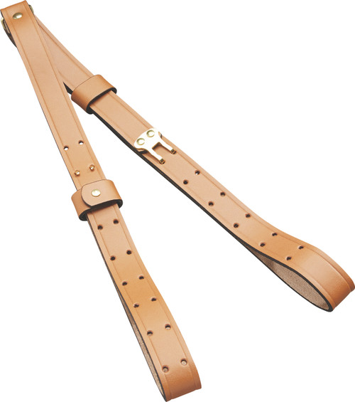 Butler Creek Leather Military Two-Piece Rifle Sling Brown 44" OAL Adjustable Carry Strap