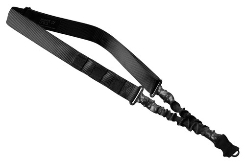 Phase 5 Single-Point Adjustable Nylon Bungee Sling Black Reinforced Hog-Ring Clips 24.5"-33.5" OAL