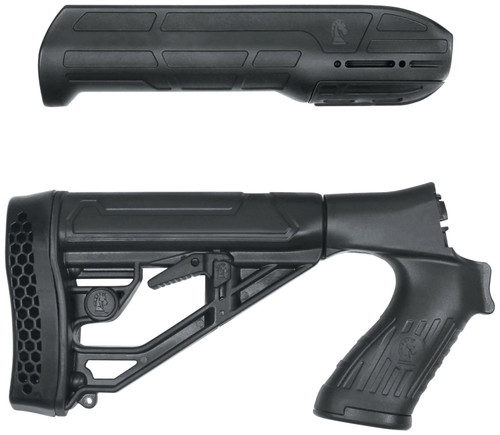 Adaptive Tactical EX Performance Adj. Stock and Forend Mossberg 500 590 88 12 Gauge Black AT02006