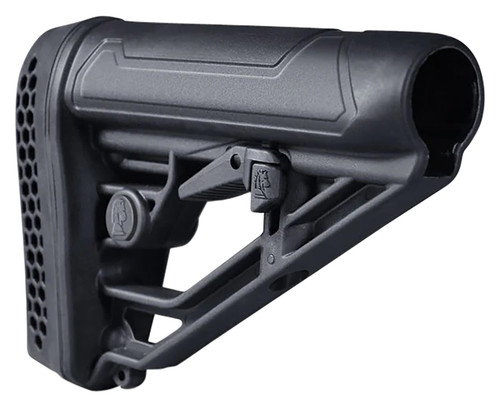 Adaptive Tactical EX Performance M4 Style Adj. Rifle Stock Black Vented Rubber Pad Mil-Spec AR AT02012