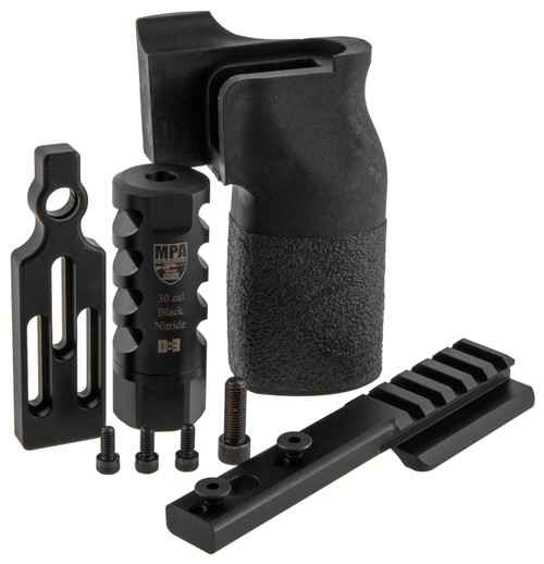 MasterPiece Arms 6.5 Creedmoor PMR Accessory Bundle, DN3 Muzzle Brake, Enhanced Grip, Spigot Mount & Bag Rider