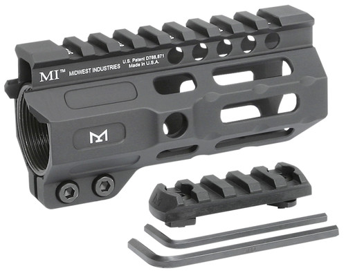 Midwest Industries Combat AR-15 Handguard 4.50" M-LOK Picatinny Black 6061-T6 Aluminum Hardcoat Anodized