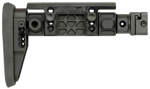 Midwest Industries MIAKALPHAFS AK Alpha Side Folding Adjustable Cheekrest Stock Black Synthetic 1913 Picatinny Compatible