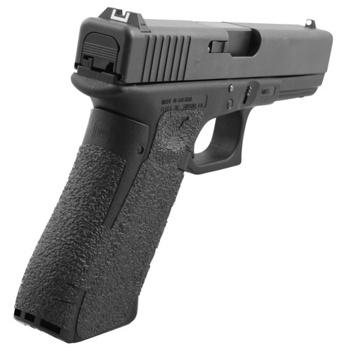 Talon Grips 380R Adhesive Grip Compatible w/Glock 17/19x/22/24/31/34/35/37/45/47 Gen5 w/Medium Backstrap, Black Textured Rubber