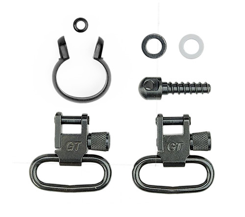 GrovTec US Inc GTSW41 1" Black Steel Barrel Band Swivel Set Uberti Rifle/Carbine