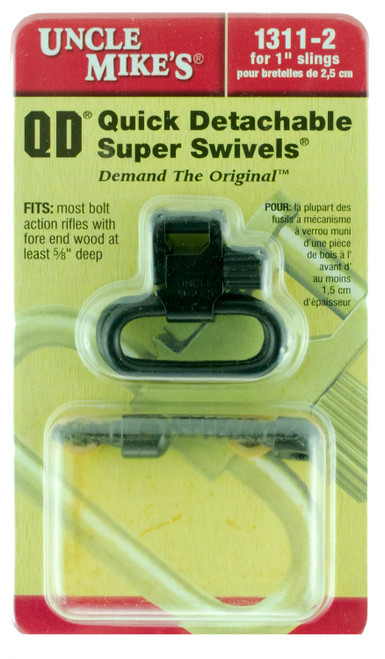 Uncle Mike's Super Swivel QD 115 RGS Tri-Lock Blued 1" Loop Sling Swivel for Wood Forend Rifles