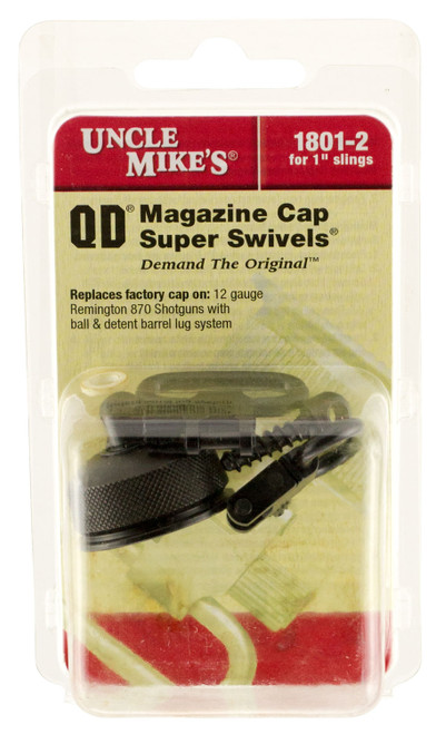 Uncle Mike's Magazine Cap Swivel Set 18012 Blued 1" QD Sling Swivels for Remington 870 12 Gauge