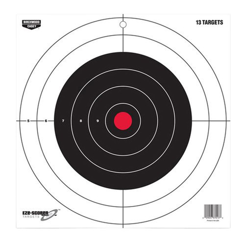 Birchwood Casey 37013 EZE-Scorer 12" Bullseye Paper Hanging Pistol/Rifle Black/Red 13 Per Pkg