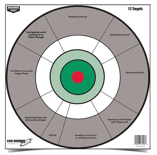 Birchwood Casey 37245 EZE-Scorer 12" Bullseye Paper Hanging Gray/White 13 Per Pkg