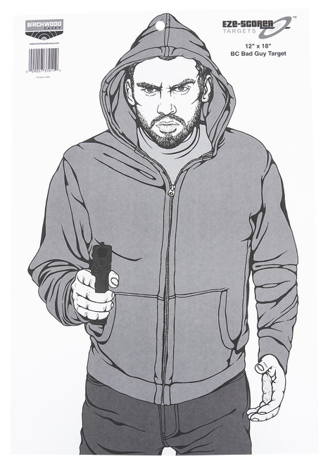 Birchwood Casey EZE-Scorer Silhouette Paper Shooting Target 23" x 35" Black/Gray/White 100 Per Package