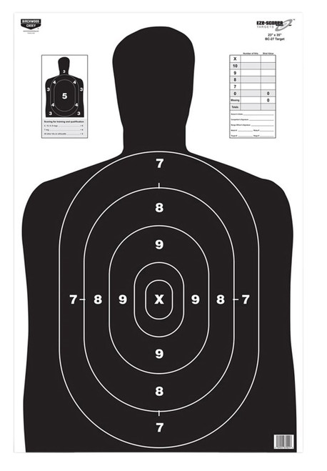 Birchwood Casey EZE-Scorer BC-27 Black Silhouette Paper Range Target 23" x 35" 100 Per Package