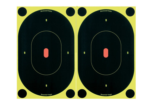Birchwood Casey 34710 Shoot-N-C Reactive Target Self-Adhesive Paper Black/Yellow 7" Oval Silhouette 6 Pack