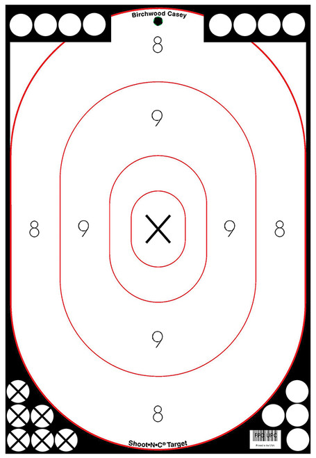 Birchwood Casey Shoot-N-C Reactive 12"x18" Black/White Silhouette Self-Adhesive Paper Targets 5 Pack