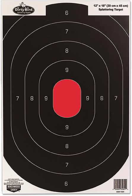 Birchwood Casey Dirty Bird Silhouette Tagboard Hanging Shooting Targets 12"x18" Black/White Impact Splatter 8 Pack