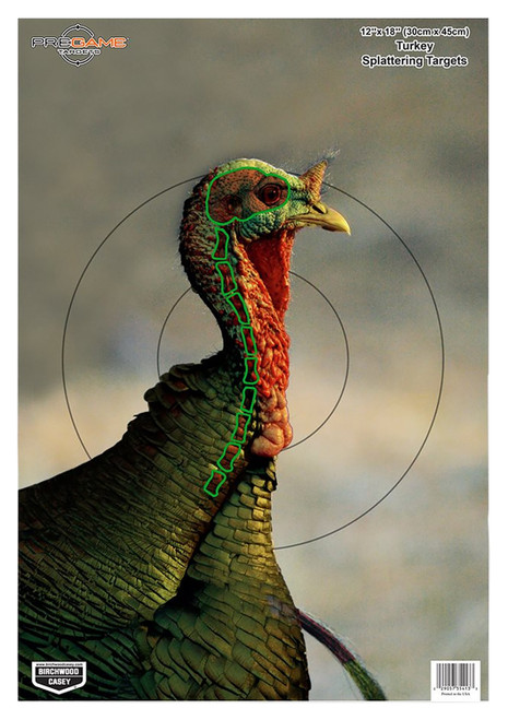 Birchwood Casey Pregame Turkey Reactive Paper Targets 12" x 18" Universal Hanging 8 Per Pkg