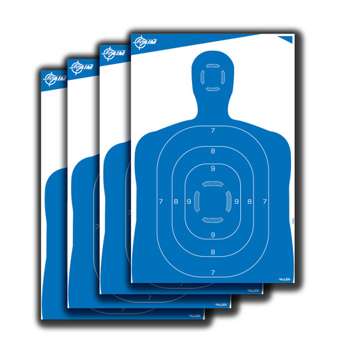 EZ-Aim 15331 Silhouette Paper Target 23" x 35" Blue and White 4 Per Pack