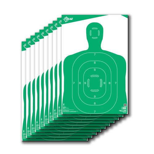 EZ-Aim 15204 Silhouette Paper Shooting Target 12" x 18" Green and White 10 Per Pack