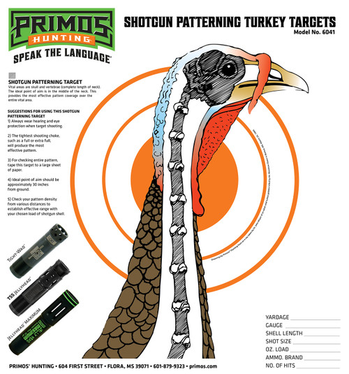 Primos Turkey Patterning Hanging Shotgun Paper Targets Multi-Color 12 Pack