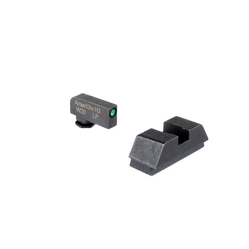 Ameriglo Glock Tritium Optics-Compatible Sight Set .295 1L Tall Rear Green with Black .220 Front