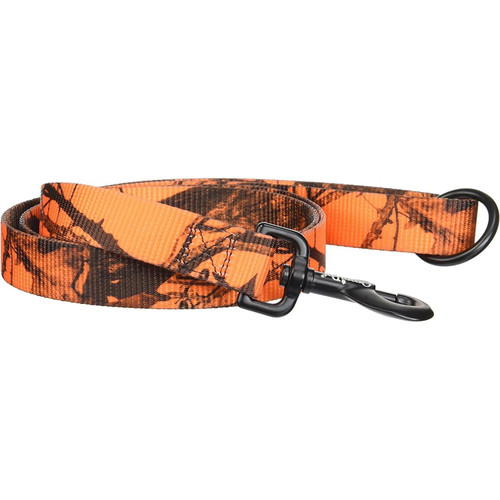 Omnipet 4-Foot Nylon Dog Lead 1" Wide Mossy Oak Blaze Orange Camo