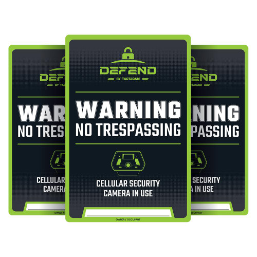 Tactacam Defend Property Surveillance No Trespassing Sign Set of 3