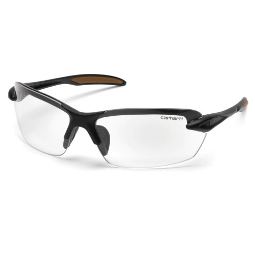 Pyramex Spokane Carhartt Half Frame Black Shooting Glasses with Clear Lens