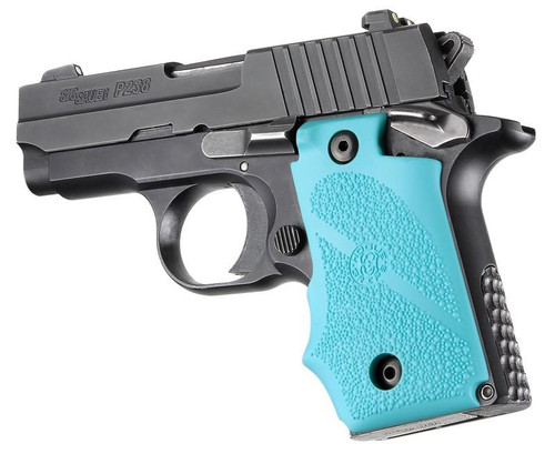 Hogue SIG Sauer P238 Finger Groove Grip - Aqua Color