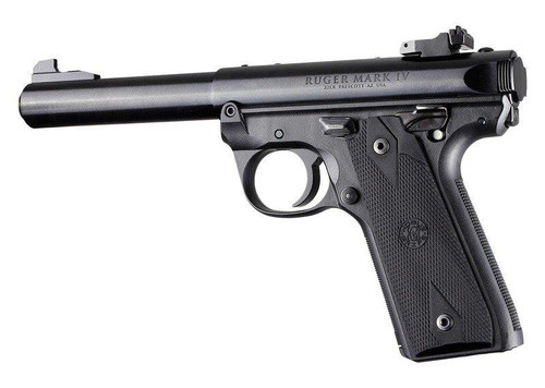 Hogue Black Rubber Grip Panels Checkered W/Diamonds for Ruger 22/45 MKIV