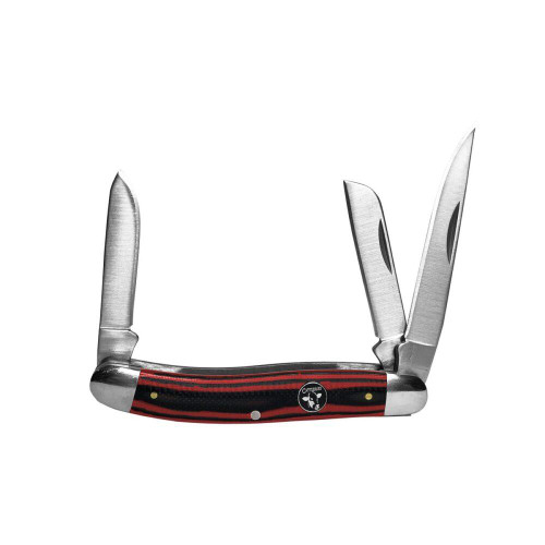 ABKT Cowhand Cattleman Stockman Knife 3 Blades Red G10 Handle