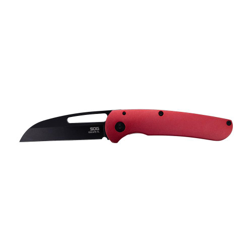 SOG Escape FL 3" Sheepsfoot Blade Folding Knife Red and Black Handle