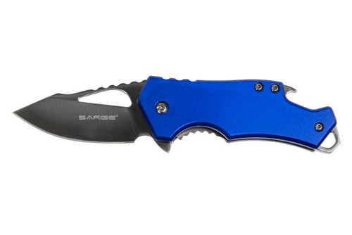 Sarge Knives Fuse Blue Pocket Folding Knife 2.375" with Swift Assist & Bottle Opener