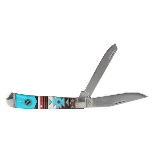 ABKT Roper Sunset II Trapper Knife 2 Blades Brass Liners