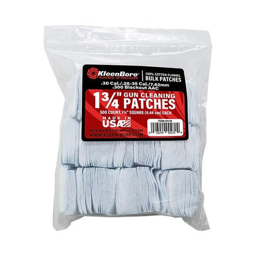 KleenBore 500ct 1 3/4" Bore Cleaning Patches for .28-.35 Caliber Firearms