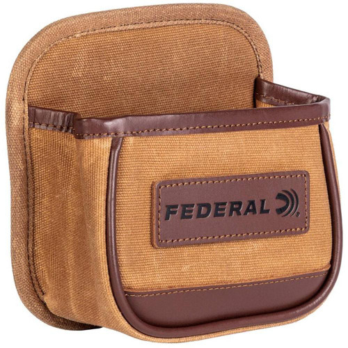 Federal Premium Waxed Canvas Single Shotshell Box Pouch Tan Leather Accents