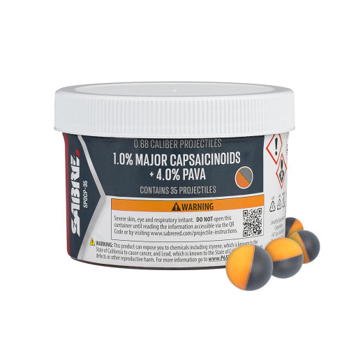 Sabre Red 0.68 Caliber Pepper Powder Projectiles 35-Count Refill Kit