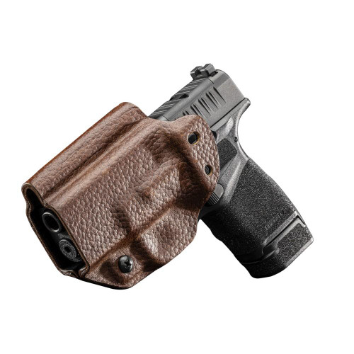 Mission First Tactical Kydex and Leather Hybrid Holster Springfield HellCat Brown Ambi